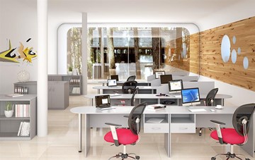 Набор мебели в офис SIMPLE с эргономичными столами и тумбами в Пскове - предосмотр 1